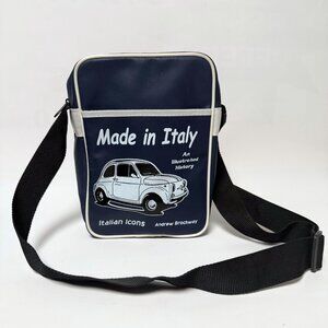 Brand New EMMEA Crossbody Messenger Bag – Made in Italy – Navy & White